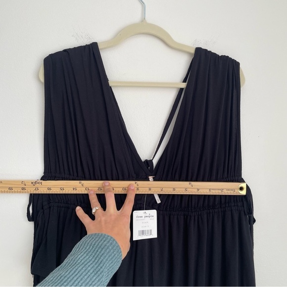 NWT NEW Free People Aries Deep Plunge V Neck Tank Top Tiered grunge vamp witchy - Picture 10 of 13